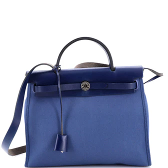 Hermes Herbag Zip Leather and Toile 31