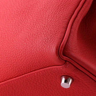 Hermes Kelly Handbag Geranium Togo with Palladium Hardware 35 - Image 4