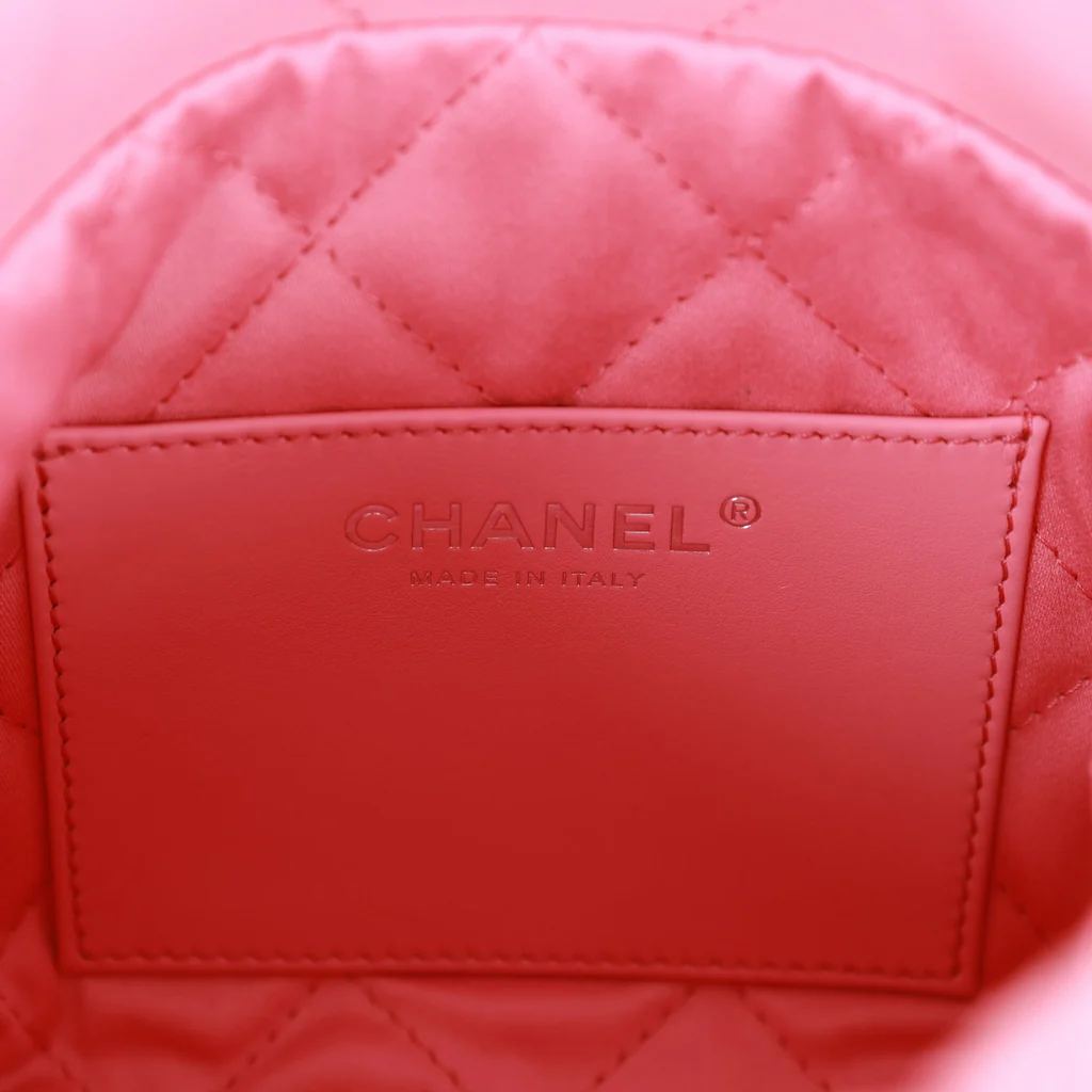 Chanel Mini 22 Bag Pink Calfskin Silver Hardware - Image 8