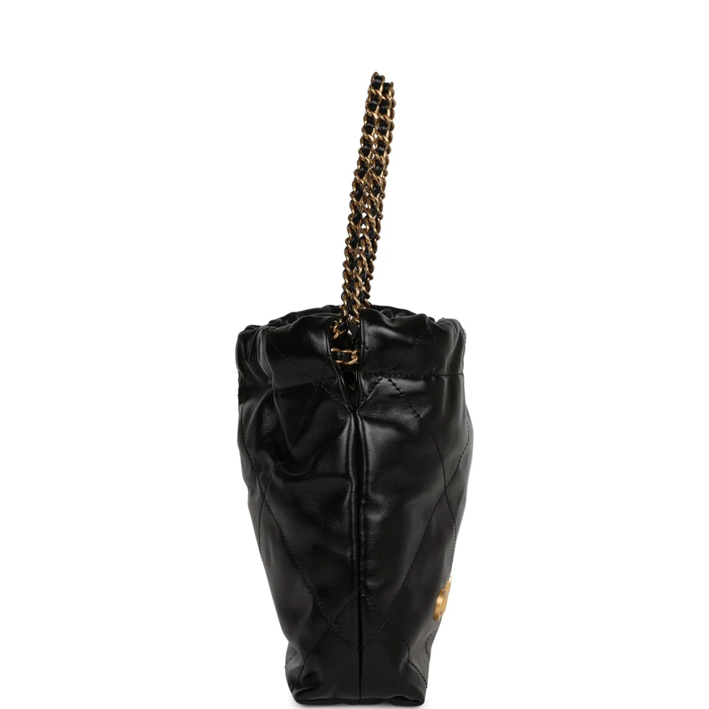 Chanel Mini 22 Bag Black Calfskin Gold Hardware - Image 12