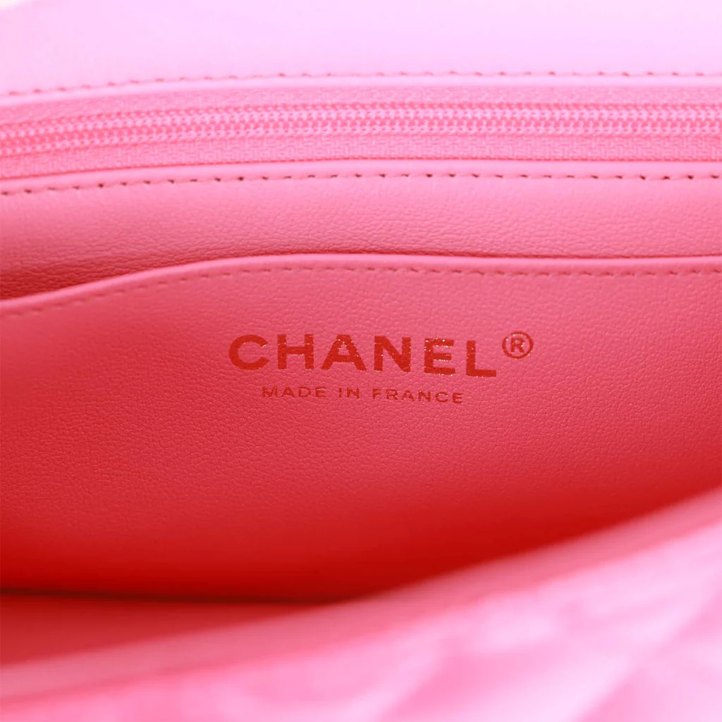 Chanel Mini Rectangular Flap with Top Handle Pink Lambskin Light Gold Hardware - Image 11