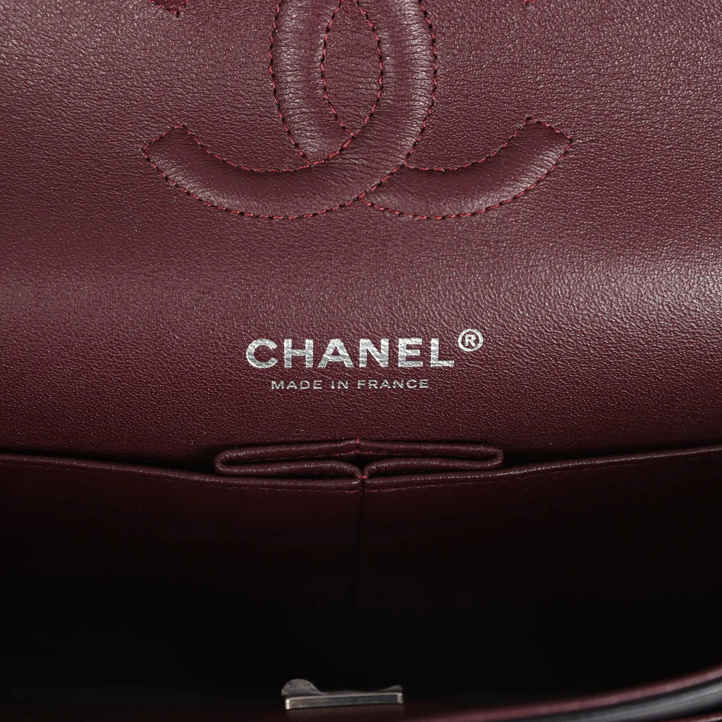 Chanel Medium Classic Double Flap Bag Black Lambskin Silver Hardware - Image 3