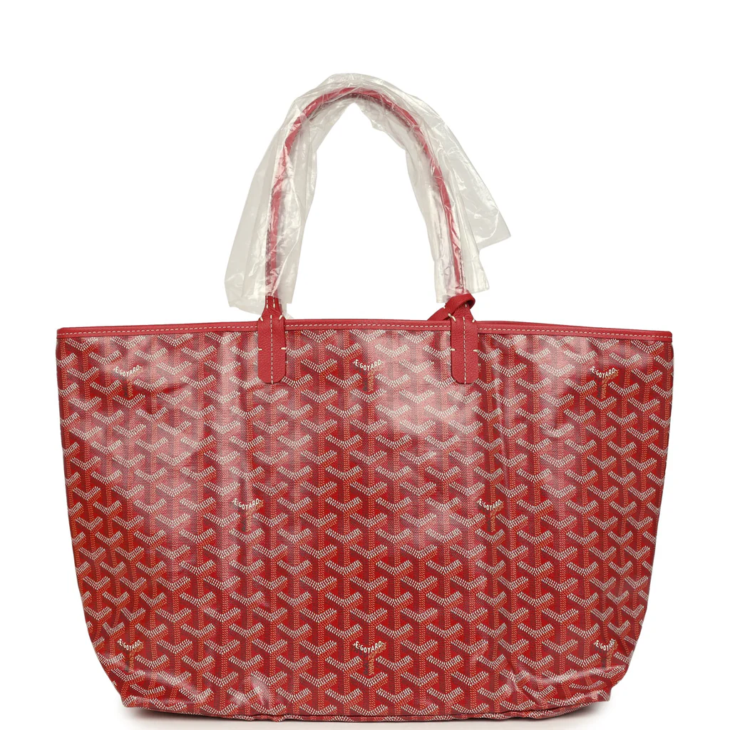 Goyard Goyardine Red Saint Louis PM Tote Bag Palladium Hardware - Image 9
