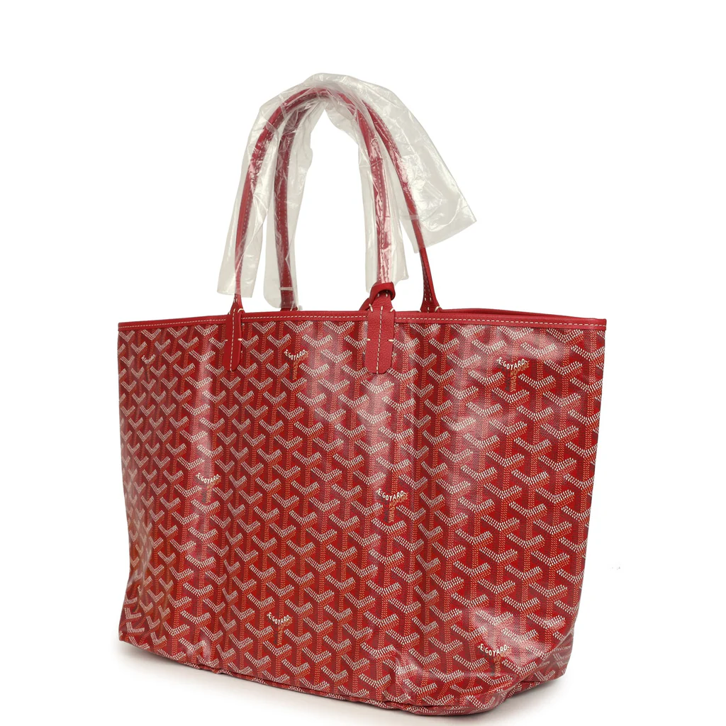 Goyard Goyardine Red Saint Louis PM Tote Bag Palladium Hardware - Image 6