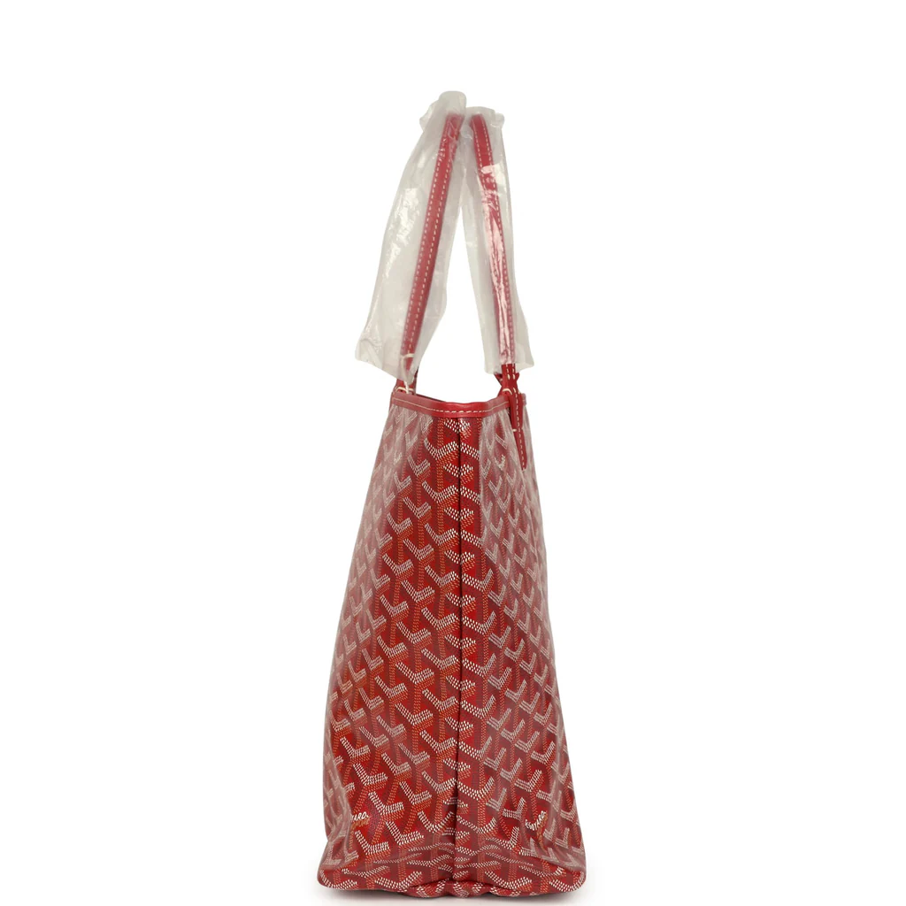 Goyard Goyardine Red Saint Louis PM Tote Bag Palladium Hardware - Image 5