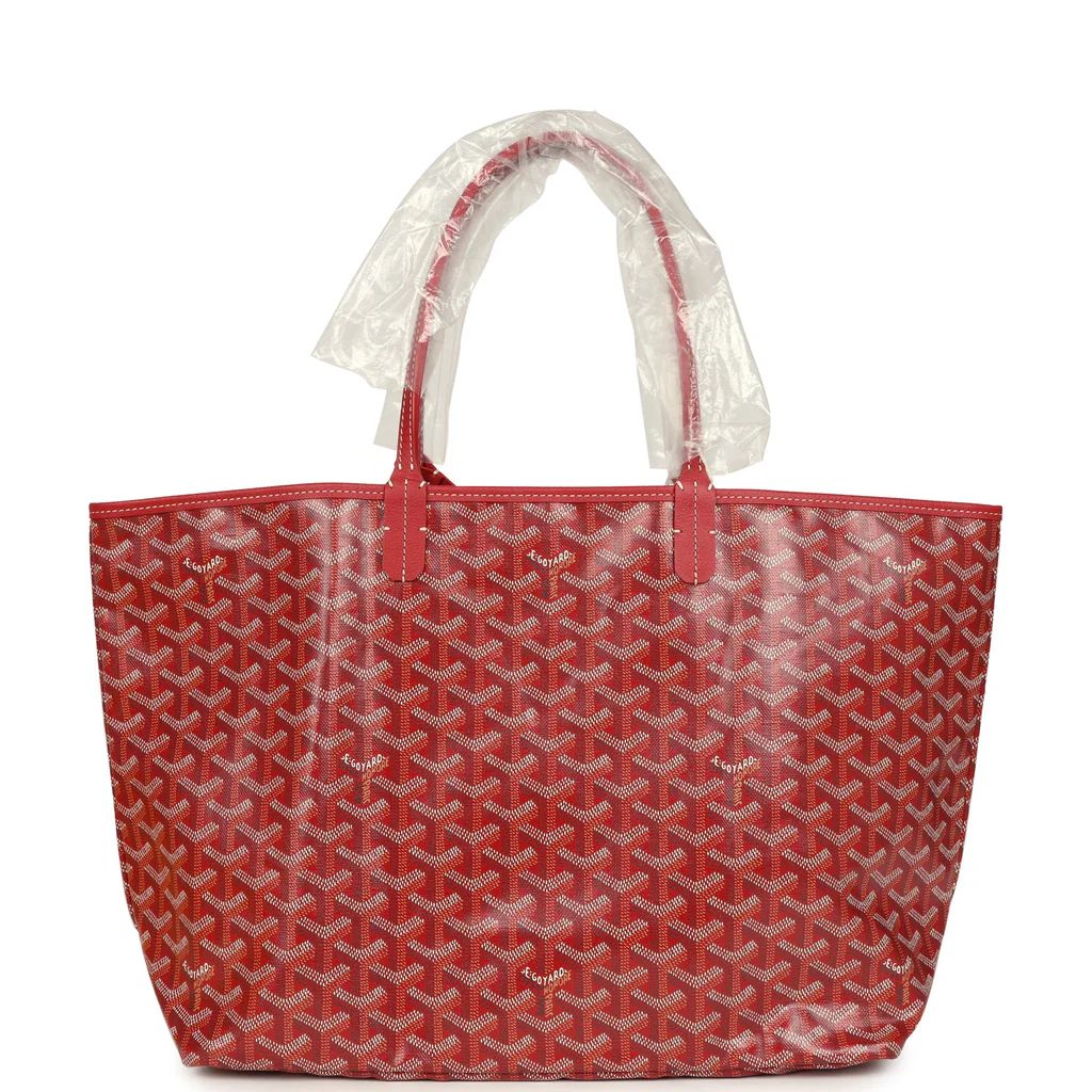 Goyard Goyardine Red Saint Louis PM Tote Bag Palladium Hardware - Image 4