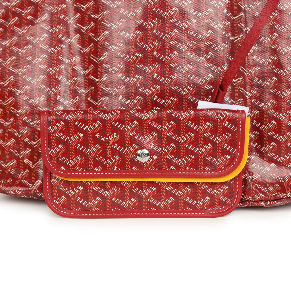 Goyard Goyardine Red Saint Louis PM Tote Bag Palladium Hardware - Image 3