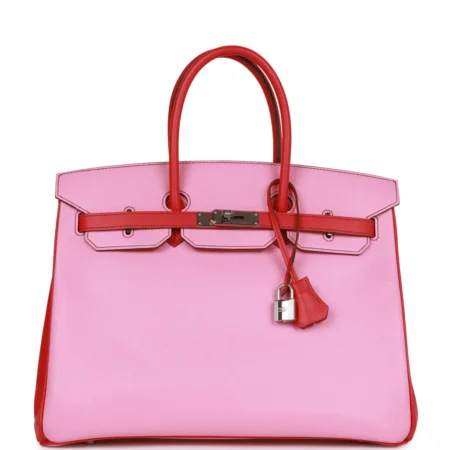 Hermès Special Order (HSS) Birkin 35 Bubblegum and Bougainvillea Epsom Palladium Hardware No reserve