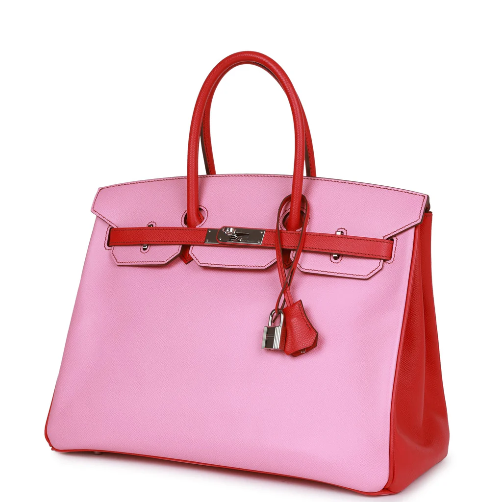 Hermès Special Order (HSS) Birkin 35 Bubblegum and Bougainvillea Epsom Palladium Hardware No reserve - Image 4