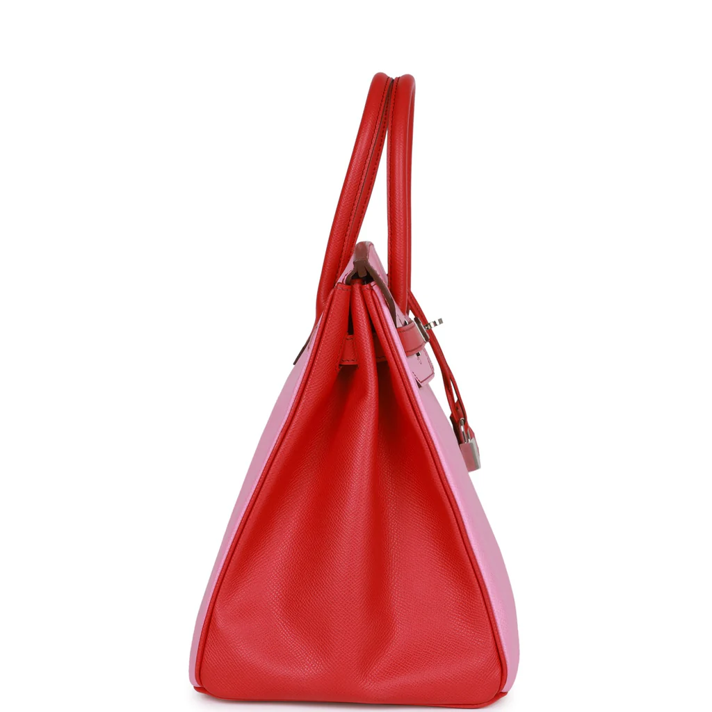 Hermès Special Order (HSS) Birkin 35 Bubblegum and Bougainvillea Epsom Palladium Hardware No reserve - Image 5