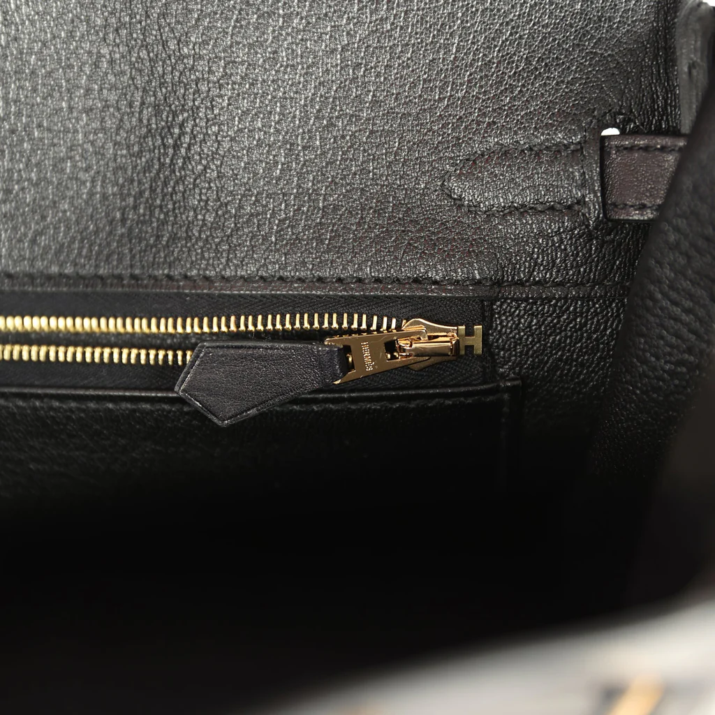 Hermès Birkin 25 Black Volupto Gold Hardware - Image 10