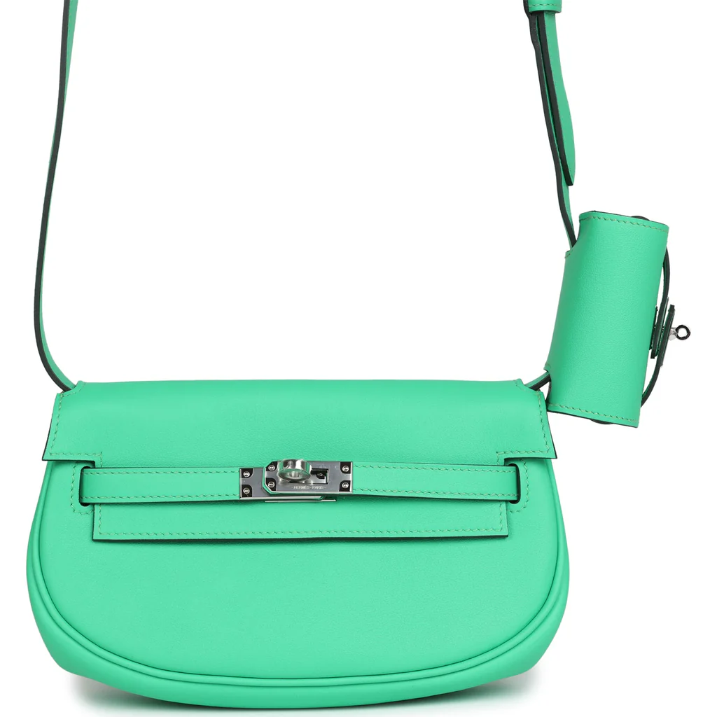 Hermès Kelly Moove Vert Comics Swift Palladium Hardware - Image 11