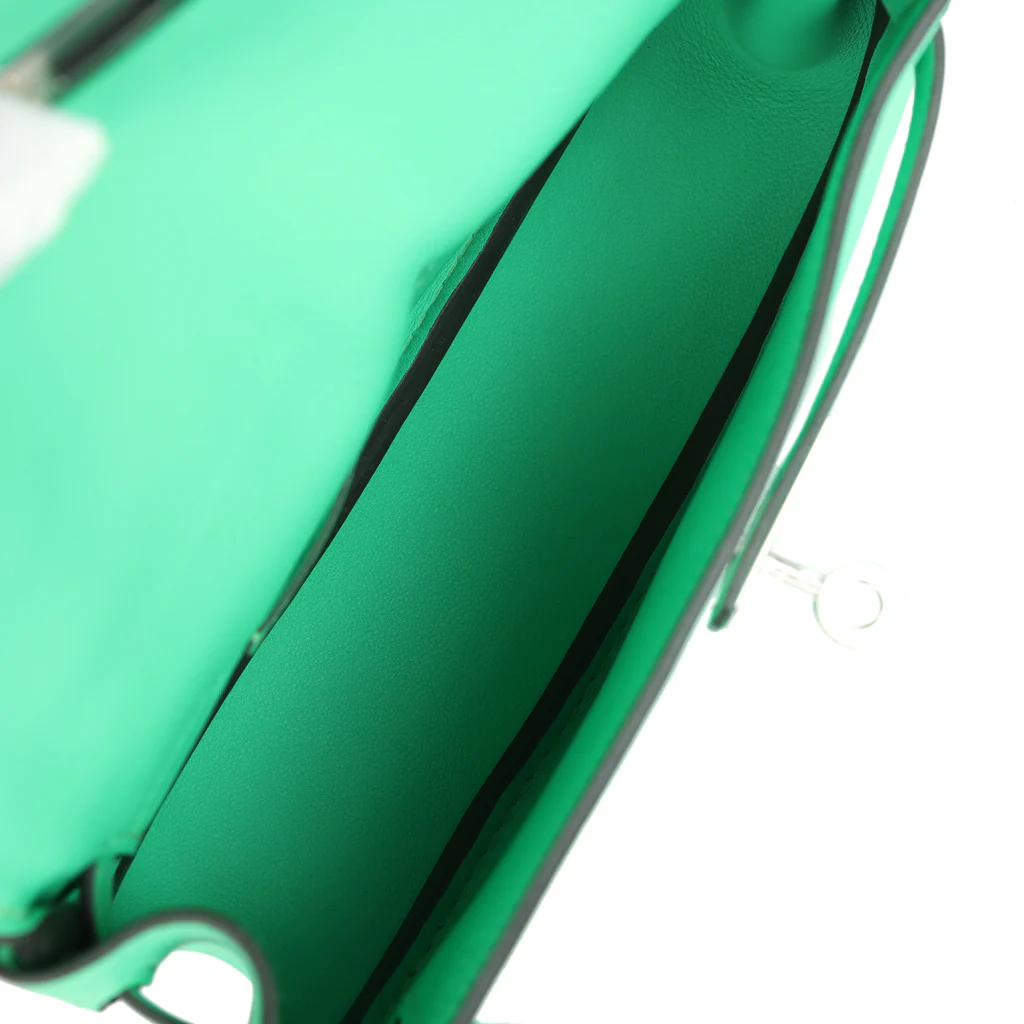 Hermès Kelly Moove Vert Comics Swift Palladium Hardware - Image 10