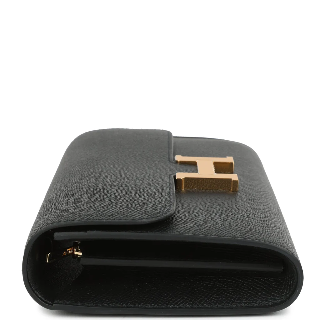 Hermès Constance Wallet To Go Black Epsom Gold Hardware - Image 4