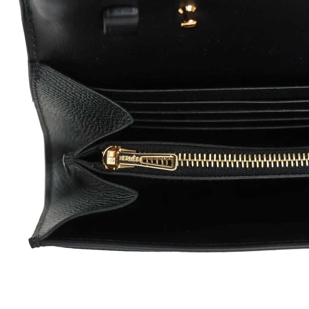 Hermès Constance Wallet To Go Black Epsom Gold Hardware