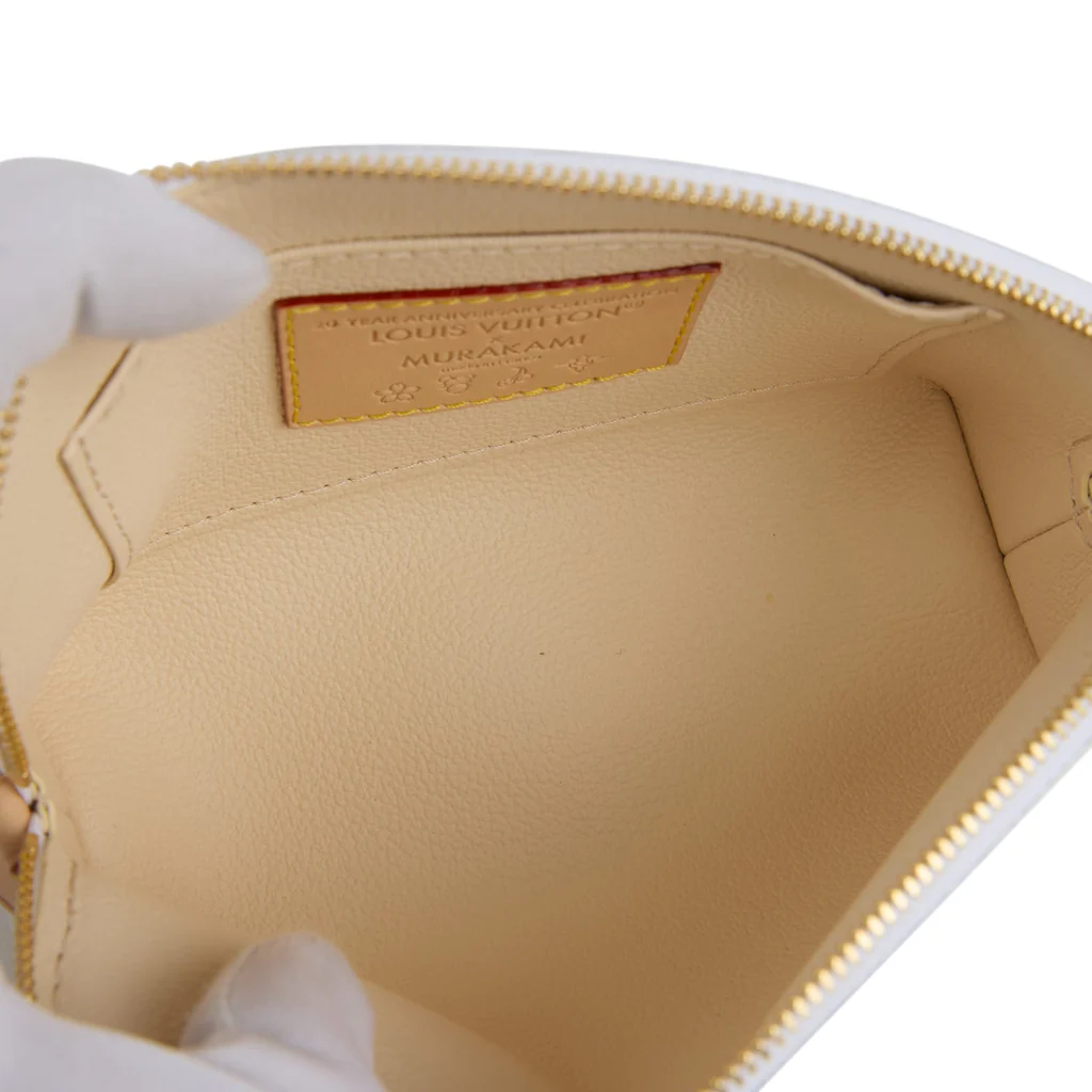 Louis Vuitton X Takashi Murakami Cosmetic Pouch PM White Multicolored Monogram Gold Hardware - Image 3