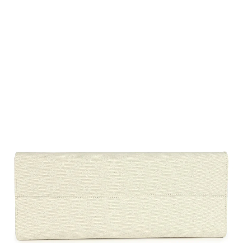 Louis Vuitton On The Go Miami GM Tote Light Beige Multi Jacquard Monogram Gold Hardware - Image 4