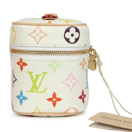 Louis Vuitton X Takashi Murakami Nice Nano White Multicolor Monogram Gold Hardware