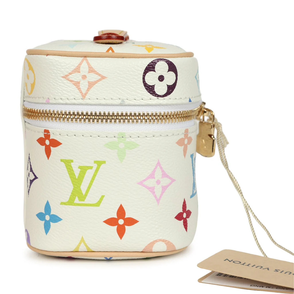 Louis Vuitton X Takashi Murakami Nice Nano White Multicolor Monogram Gold Hardware