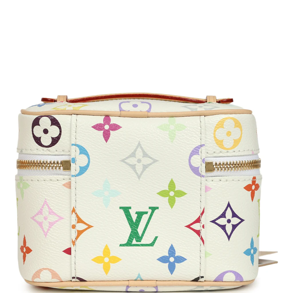 Louis Vuitton X Takashi Murakami Nice Nano White Multicolor Monogram Gold Hardware - Image 5