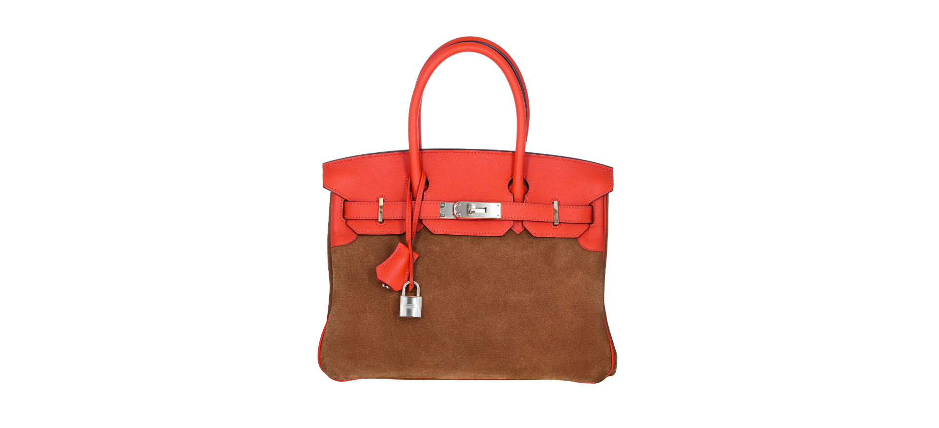 Bicolor Grizzly Swift Birkin 30 Orange Brown