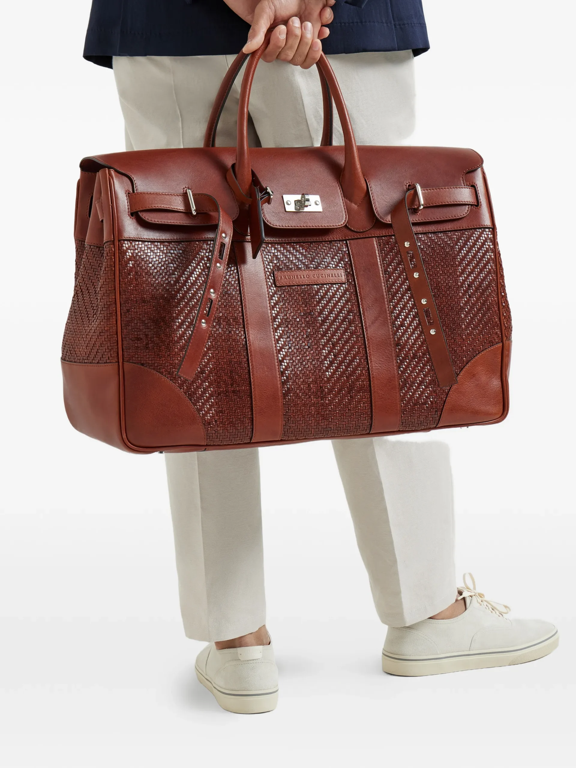 Brunello Cucinelli Braided Country Luggage Bag - Image 5